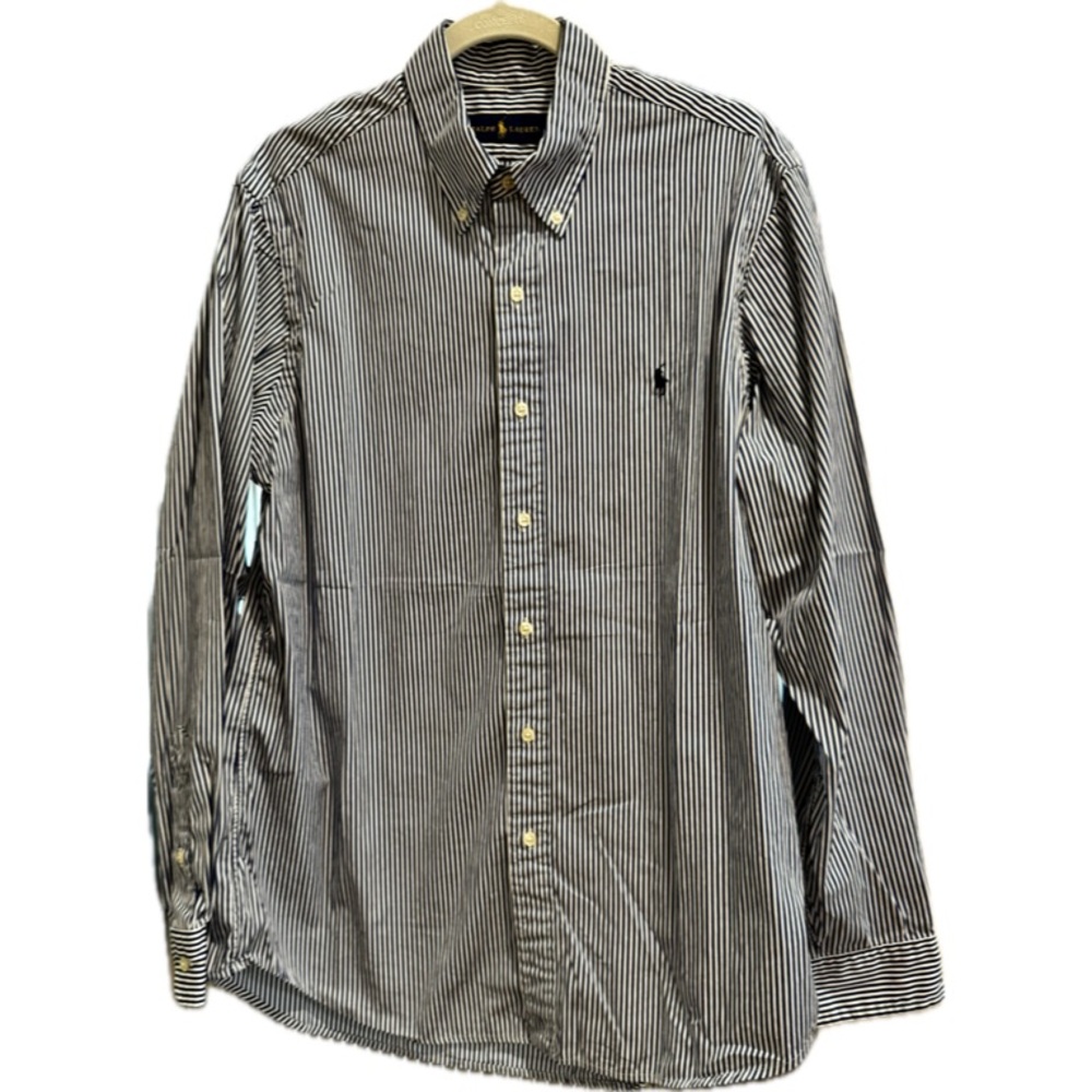 Ralph Lauren Blue & White Pinstripe Button-Down Shirt